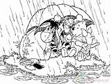 Rainy Regen Pooh Umbrella Kolorowanki Huragan Winnie Dzieci Coloringhome Malvorlagen sketch template