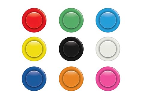 colorful arcade button set download free vectors