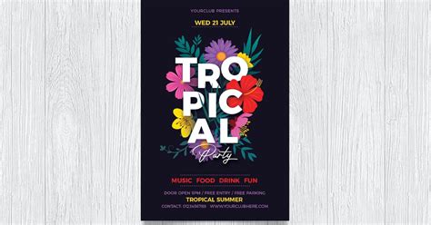 tropical party graphic templates envato elements