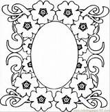 Coloring Pages Frame Flower Printable Frames Flowers Mirror Border Borders Mirrow Oval Color Bos Silhouette Vector Getdrawings Scroll Medallion Colouring sketch template