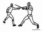 Fencing Men Two Coloring Competition Colormegood Sports sketch template