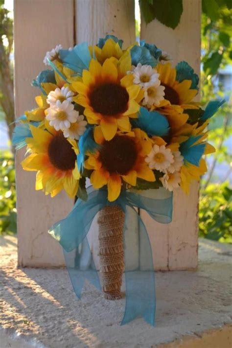rustic sunflower bouquet country southern bride bouquet