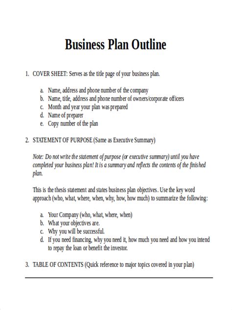 outline examples  samples   pages examples
