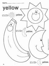 Yellow Color Preschool Worksheet Activities Worksheets Colors Coloring Pre Tracing Pages sketch template