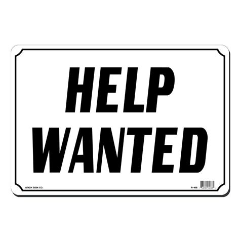lynch sign 14 in x 10 in help wanted sign printed on more durable thicker longer lasting