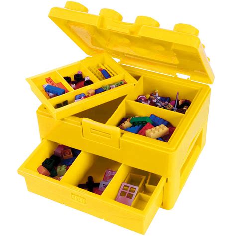 lego brick storage carry case with fold out handle toy box organiser