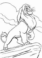 Coloring Lion Mufasa Simba King Disney sketch template