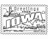 Iowa Coloring Pages State Stamp States Printables Usa Printable Sheets Ia Kids Postcard Go Print Next Back Choose Board sketch template