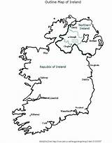 Ireland Map Coloring Printable Blank sketch template