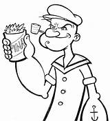 Popeye Coloring Pages Printable Cartoon Drawing Book Sailor Olive Clipart Getdrawings Library Popular Draw sketch template
