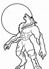 Werewolf Scary Howling Coloringsun Wolves sketch template