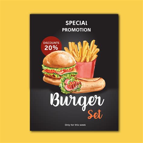 fast food restaurant poster design  decor restaurant  appetizing food template design