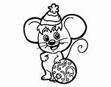 Christmas Mouse Coloring Hat Colorear Coloringcrew sketch template