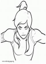 Korra Coloring Legend Avatar Training Pages Realized Fully Become Looks Fun Beautiful sketch template