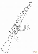 Gun Ak47 sketch template