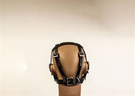 Leather Bondage Bdsm Head Restraint Harness Mouth O Ring Gag Etsy