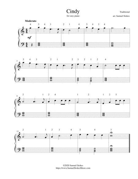 cindy get along home cindy cindy for easy piano music sheet download