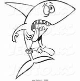 Shark Cartoon Coloring Skinny Hungry Pages Starving Vector Outlined Getcolorings Ron Leishman sketch template