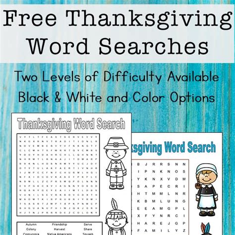 thanksgiving word search  kids  printables