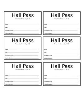 hall pass template   physics guy teachers pay teachers