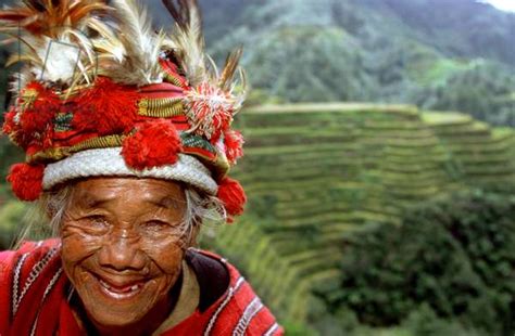 Woman Of The Ifugao Tribe On The Rice Terraces Of Banaue Northern
