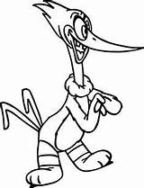 Woodpecker Woody sketch template