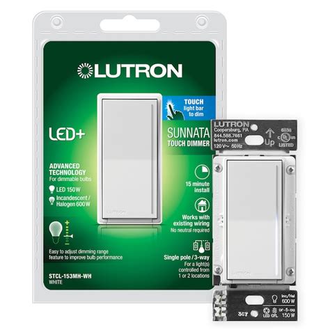 lutron sunnata multi location led illuminated touch light dimmer switch white   light