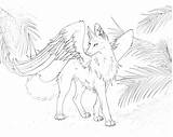 Wolf Winged Maned Wolves Pup Captainmorwen Getcolorings sketch template