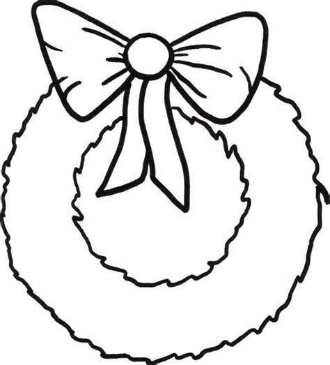 simple christmas wreaths  ribbon coloring pages coloring sun