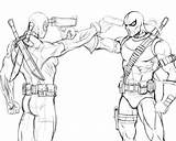 Deadpool Deathstroke Vs Drawing Cartoon Drawings Deviantart Marvel Getdrawings Wallpaper sketch template