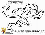 Olympic Mascots Vinicius Sheets Taekwondo Spelen Olympische Coloriage Yescoloring Colorier Mascotte sketch template