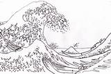 Hokusai Onda sketch template