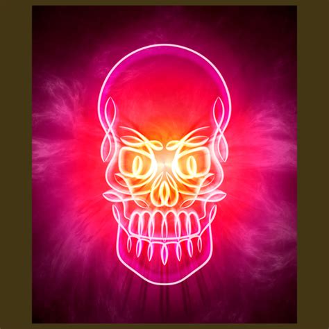 neon glowing skull  neatoshop day   shirt