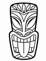 Tiki Totem Hawaiian Pole Simple Template Lanta Koh Faces Clipart Printable Coloring Face Luau Head Pages Coloriage Bricolage Party Mask sketch template