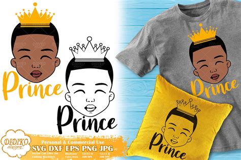 black boy prince svg  afro boy  crown svg didiko designs