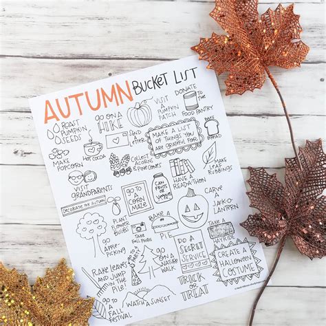 lively hope autumnfall bucket list  printable
