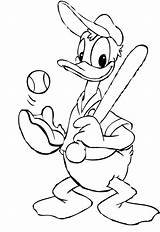 Baseball Coloring Pages Donald Kids Printable Duck Disney Sports Cartoon Player Sheets Boys Print Bestcoloringpagesforkids Choose Board sketch template