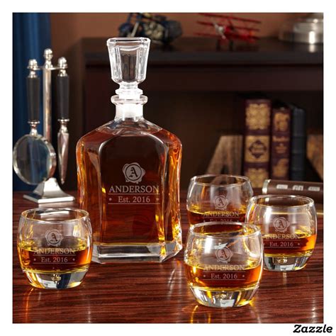 wax seal argos decanter set with uptown glasses zazzle