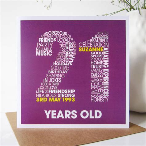 personalised st birthday card    cards notonthehighstreetcom