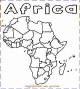 Africa Coloring Map Printable Pages sketch template