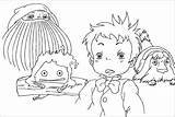 Ghibli Howl Howls Calcifer Miyazaki Ambulante Hayao Totoro Ambulant Ponyo Colorier Spirited Wickedbabesblog sketch template