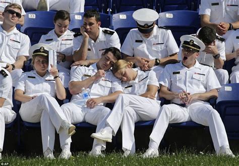 us naval academy undergraduates caught sleeping during graduation