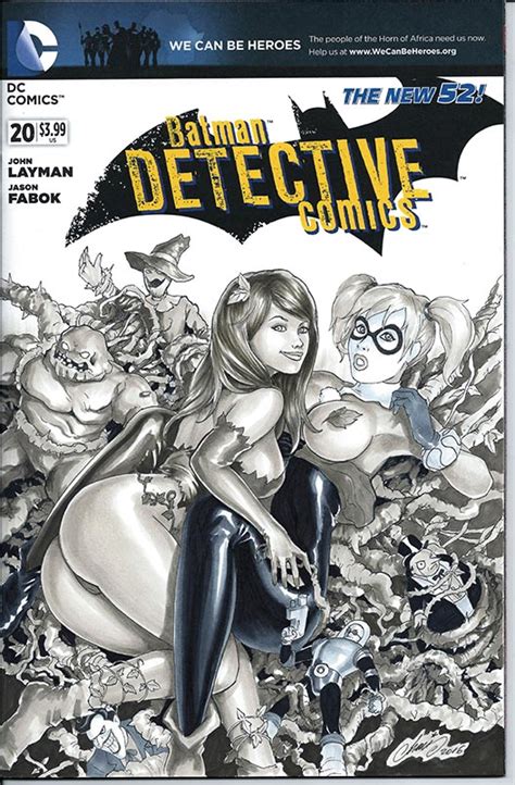 Harley Quinn Poison Ivy Batman Blank Sketch Cover By