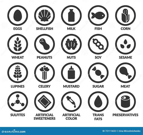 allergens symbols stock illustrations  allergens symbols stock illustrations vectors