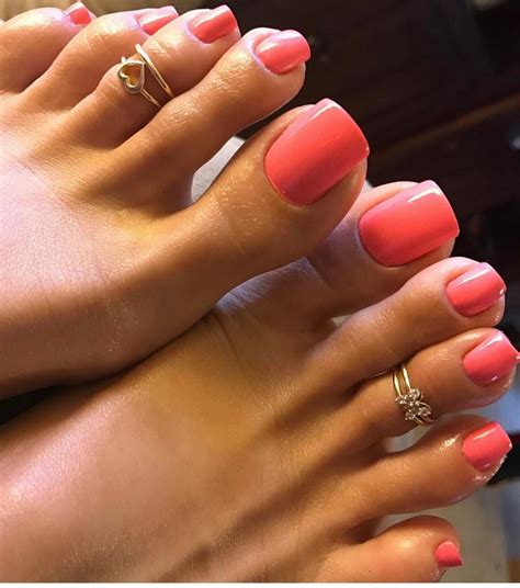 follow ig atlolatoenailz delicious pink toes toe rings silky soft feet