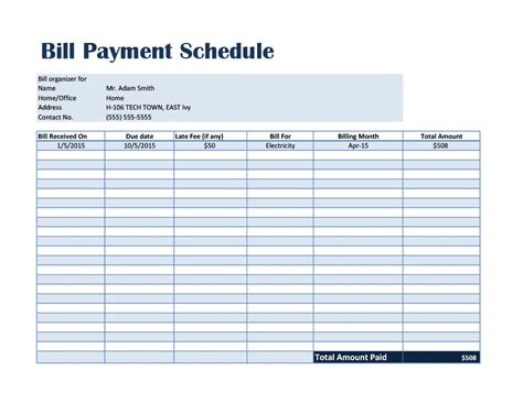 great payment plan schedule templates templatearchive