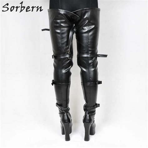 sorbern extra long leg crotch thigh high boots 12cm spool heel platform