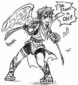 Ssbb Icarus Kid sketch template