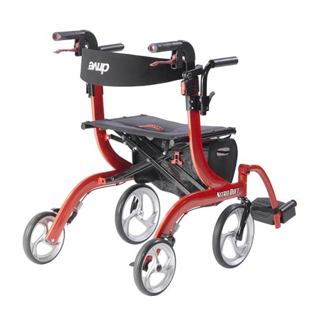 drive medical nitro duet rollator  transport chair drive medical lightweight transport