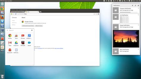 google chrome stable   linux updated  aura ui stack notification center  app